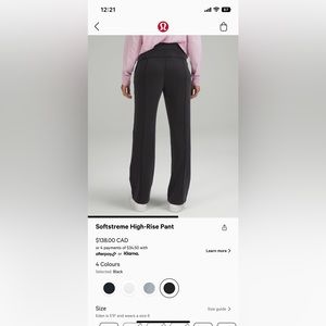 Lululemon Softstreme Pants